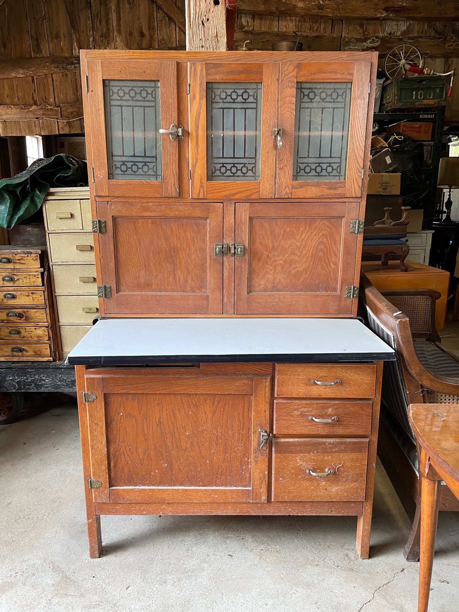 1940s Oak Hoosier Cabinet | Mayflower Mercantile, image size:1512x2016