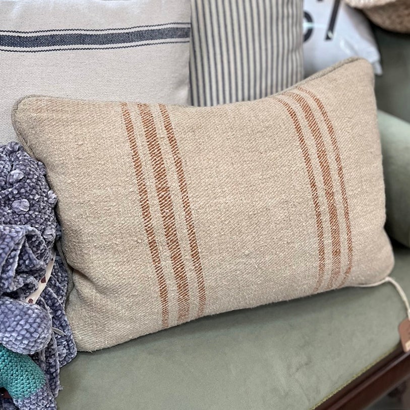 Vintage Grain Sack Pillows by Finding Purpose