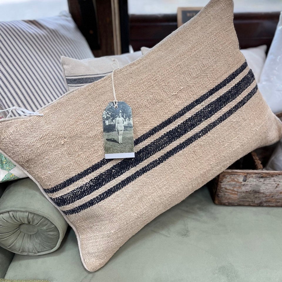 Vintage Grain Sack Pillows by Finding Purpose