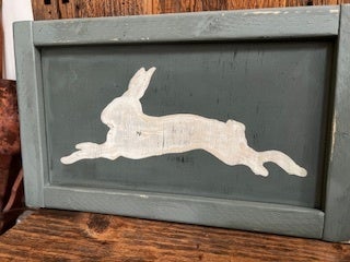 Jumping Bunny Sign by Pewter & Sage | Mayflower Mercantile